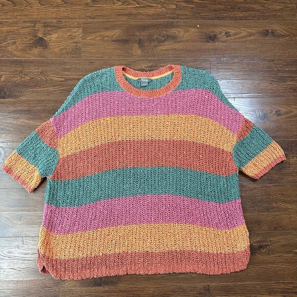 Natural Reflections Multi Colourblock Pullover Sweater Womens XL/XXL 3/4 Sleeve - Picture 4 of 8